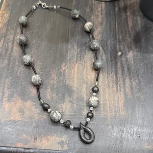 Elegant Black and Gray Beaded Necklace